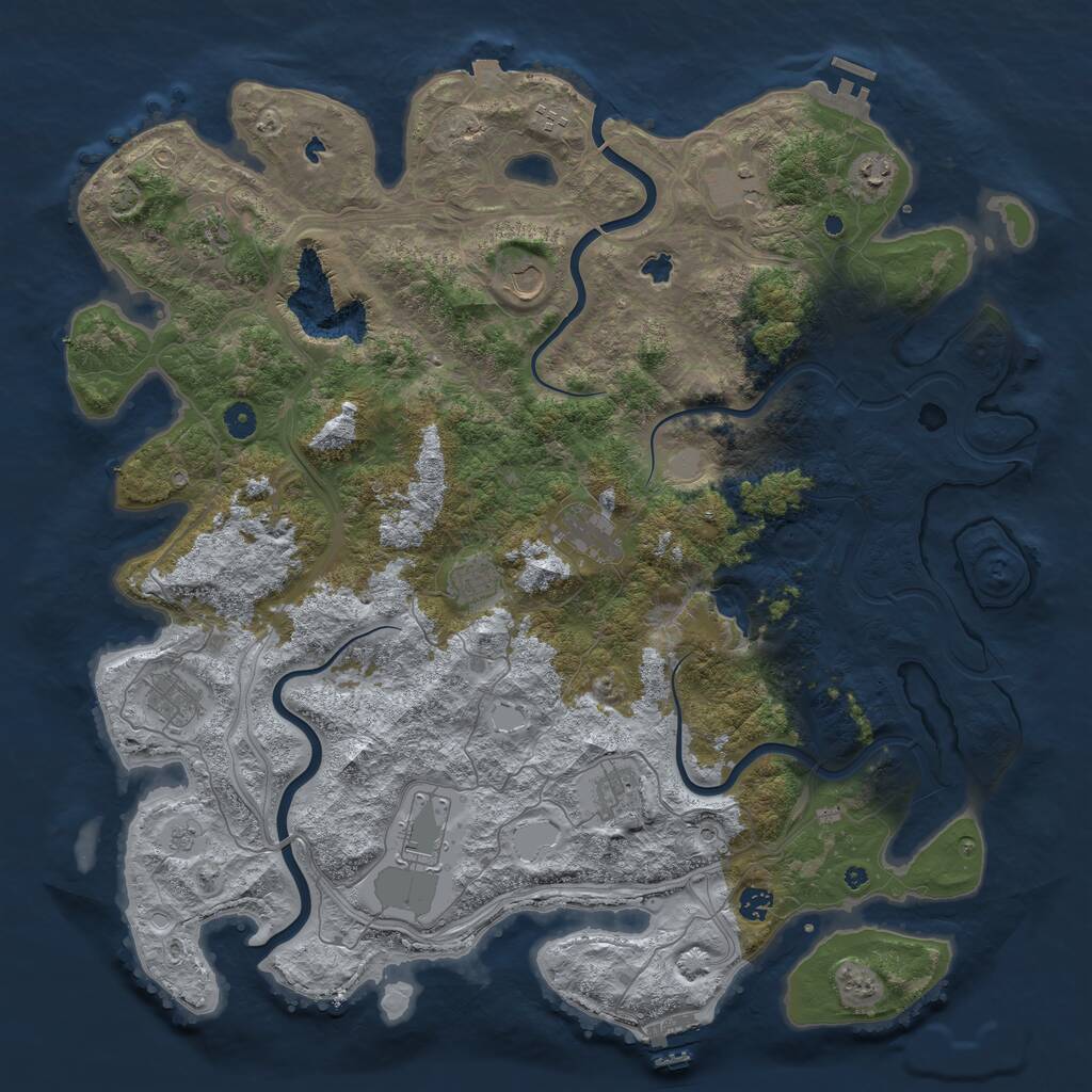 Rust Map: Procedural Map, Size: 4800, Seed: 1691580746, 17 Monuments