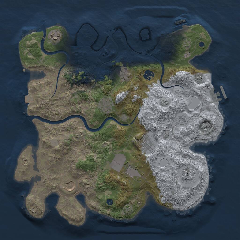 Rust Map: Procedural Map, Size: 3600, Seed: 51733192, 15 Monuments