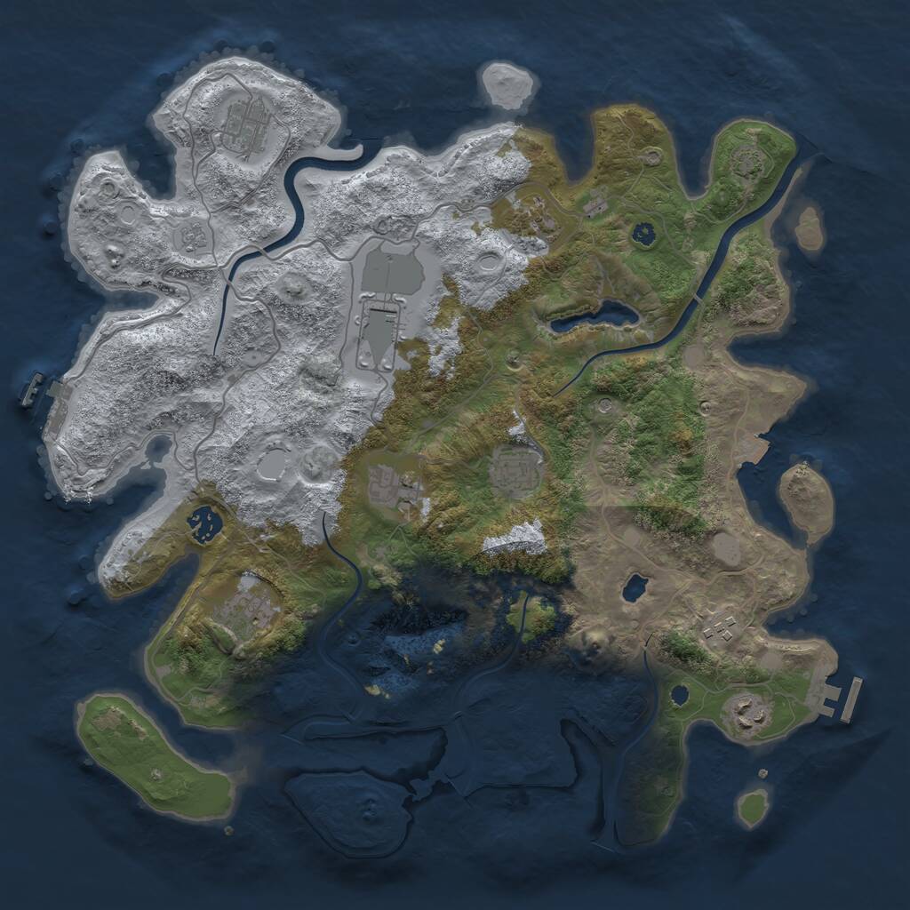 Rust Map: Procedural Map, Size: 4000, Seed: 51984115, 15 Monuments