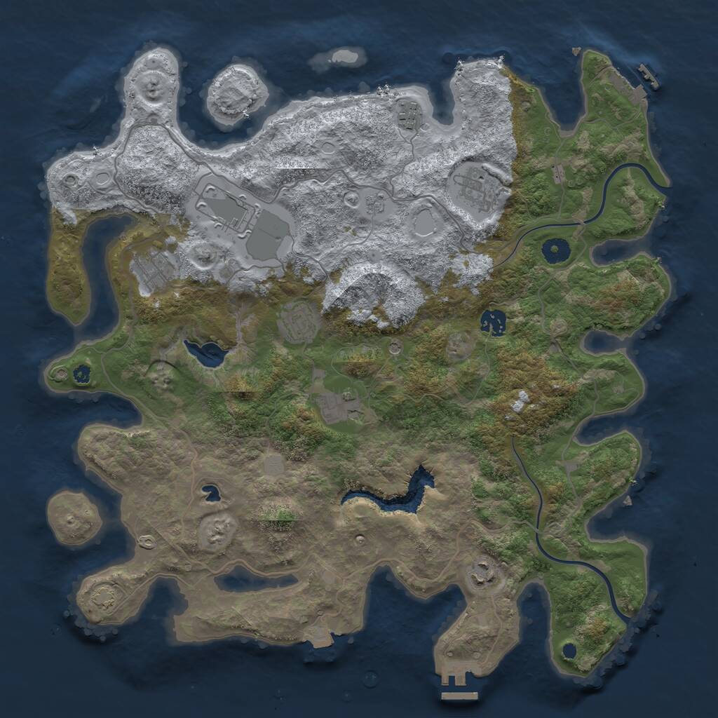 Rust Map: Procedural Map, Size: 4000, Seed: 216032304, 14 Monuments