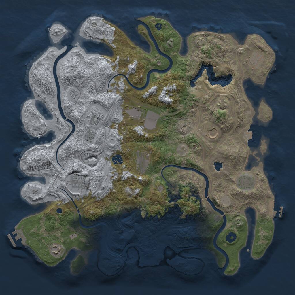 Rust Map: Procedural Map, Size: 4250, Seed: 1883575869, 16 Monuments