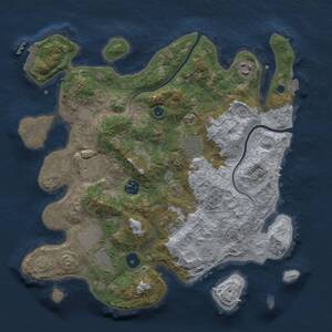 Thumbnail Rust Map: Procedural Map, Size: 3500, Seed: 826699608, 12 Monuments