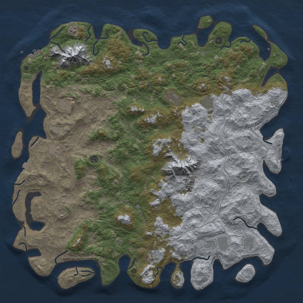 Rust Map: Procedural Map, Size: 6000, Seed: 746123351, 19 Monuments