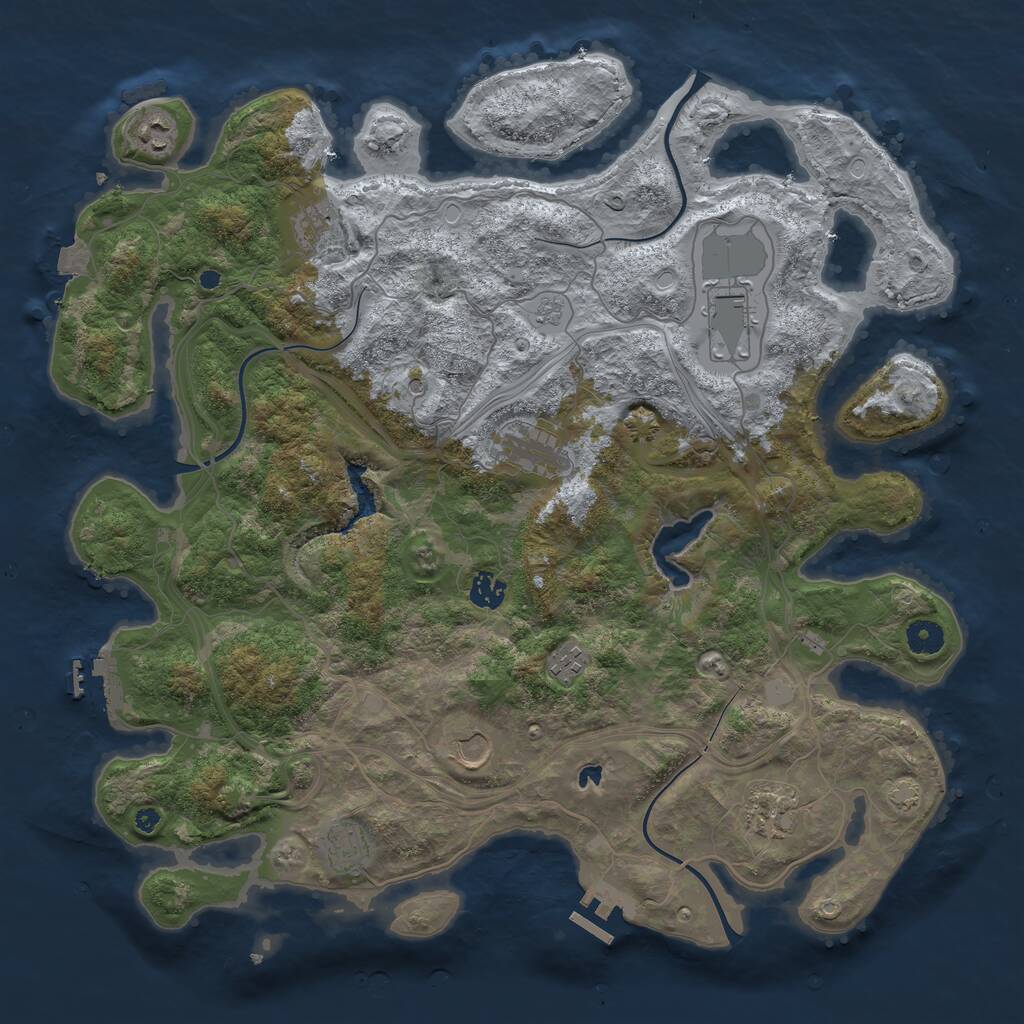 Rust Map: Procedural Map, Size: 4250, Seed: 1210, 15 Monuments