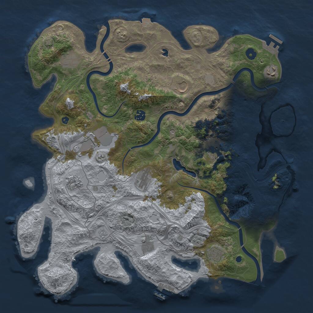 Rust Map: Procedural Map, Size: 4250, Seed: 215089567, 17 Monuments