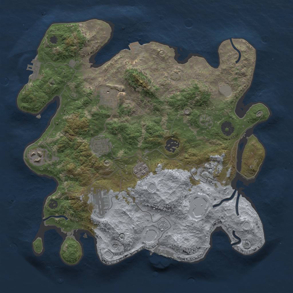 Rust Map: Procedural Map, Size: 3250, Seed: 1218370246, 15 Monuments