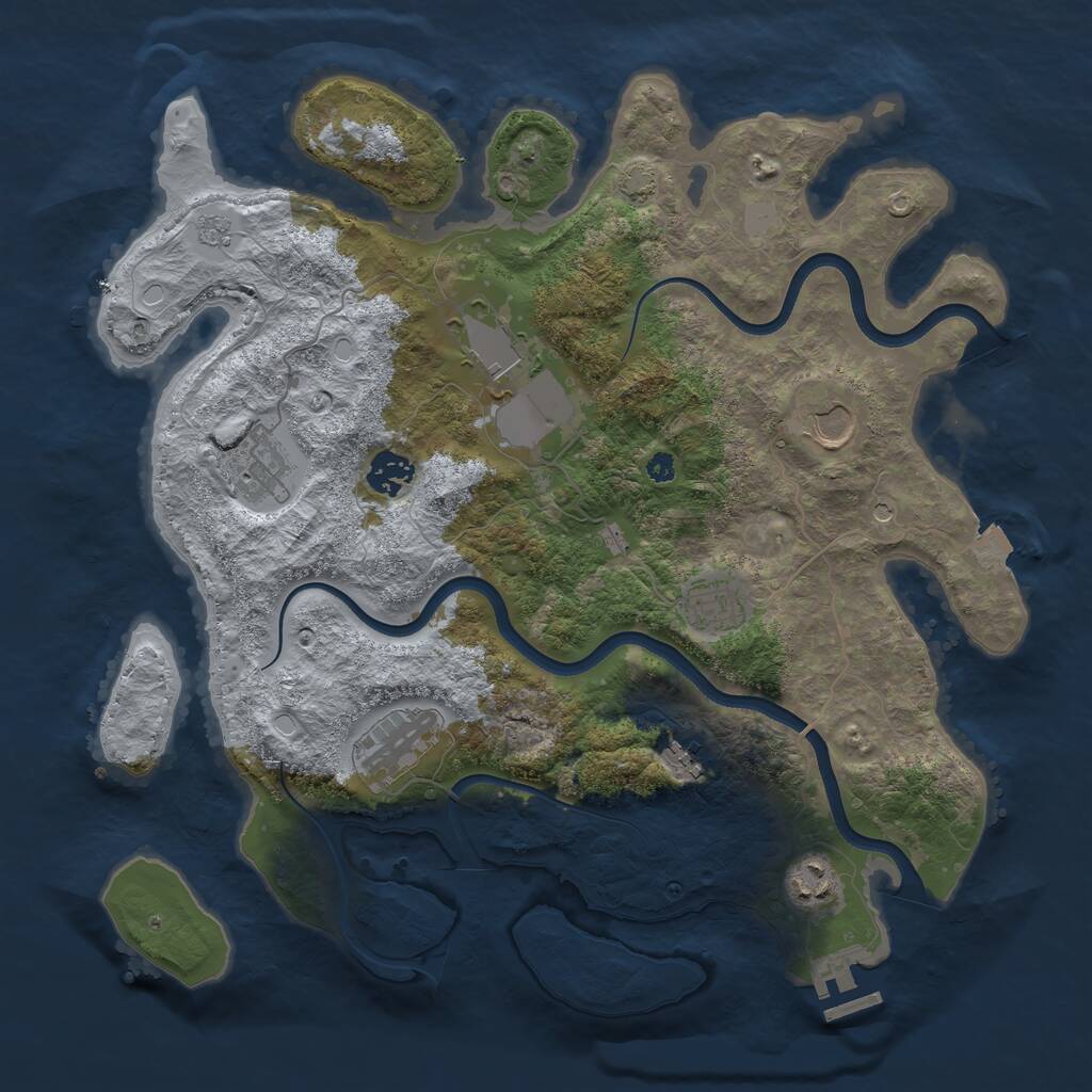 Rust Map: Procedural Map, Size: 3700, Seed: 78508665, 13 Monuments