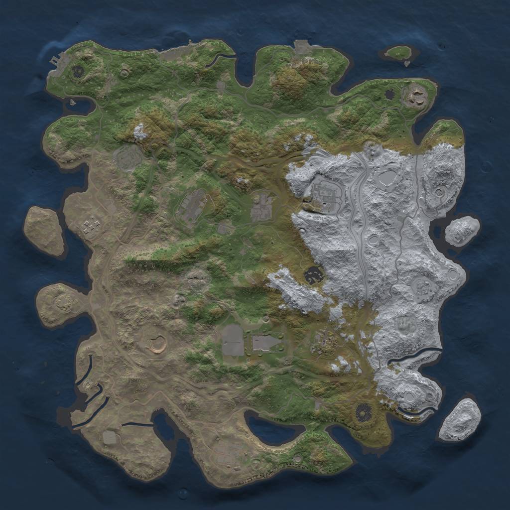 Rust Map: Procedural Map, Size: 4250, Seed: 684651160, 19 Monuments