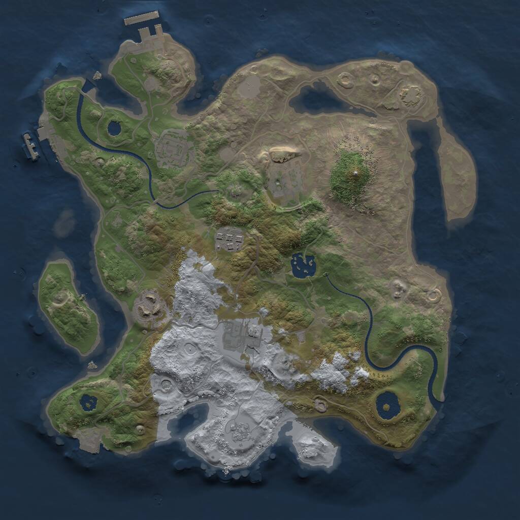 Rust Map: Procedural Map, Size: 3000, Seed: 617506685, 12 Monuments