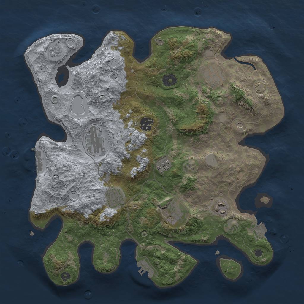 Rust Map: Procedural Map, Size: 3333, Seed: 170123672, 15 Monuments