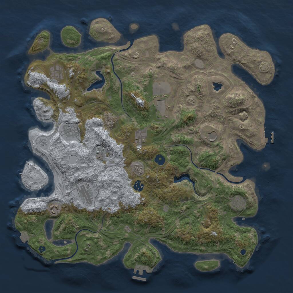 Rust Map: Procedural Map, Size: 4250, Seed: 1691403775, 15 Monuments