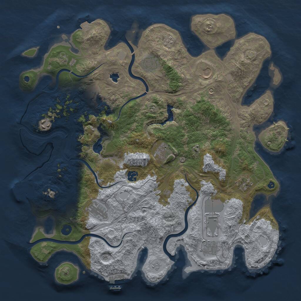 Rust Map: Procedural Map, Size: 4250, Seed: 985072595, 17 Monuments