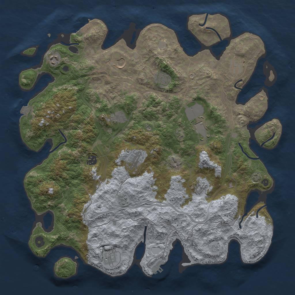 Rust Map: Procedural Map, Size: 4250, Seed: 985072595, 19 Monuments