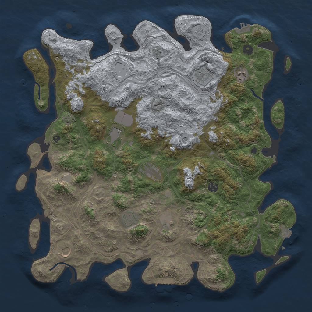 Rust Map: Procedural Map, Size: 4500, Seed: 9080, 17 Monuments