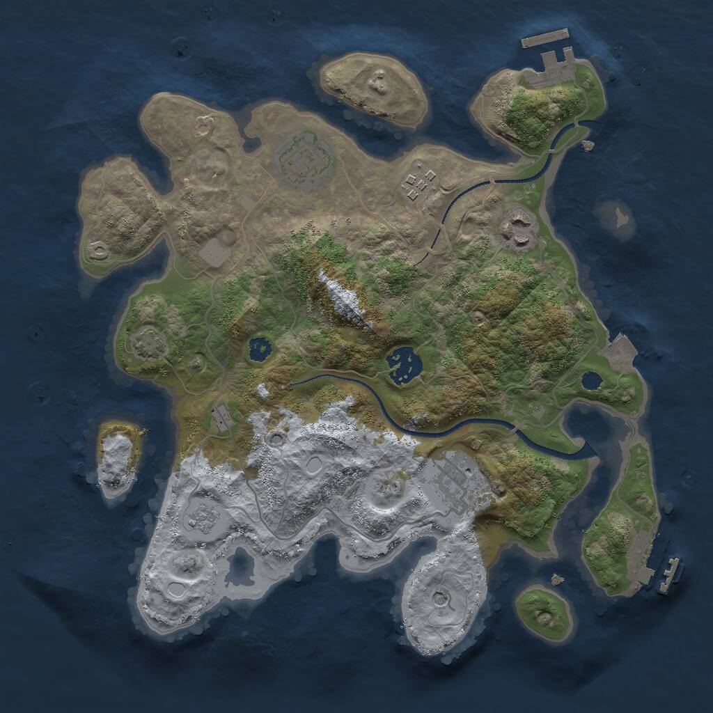 Rust Map: Procedural Map, Size: 3000, Seed: 1103219184, 11 Monuments