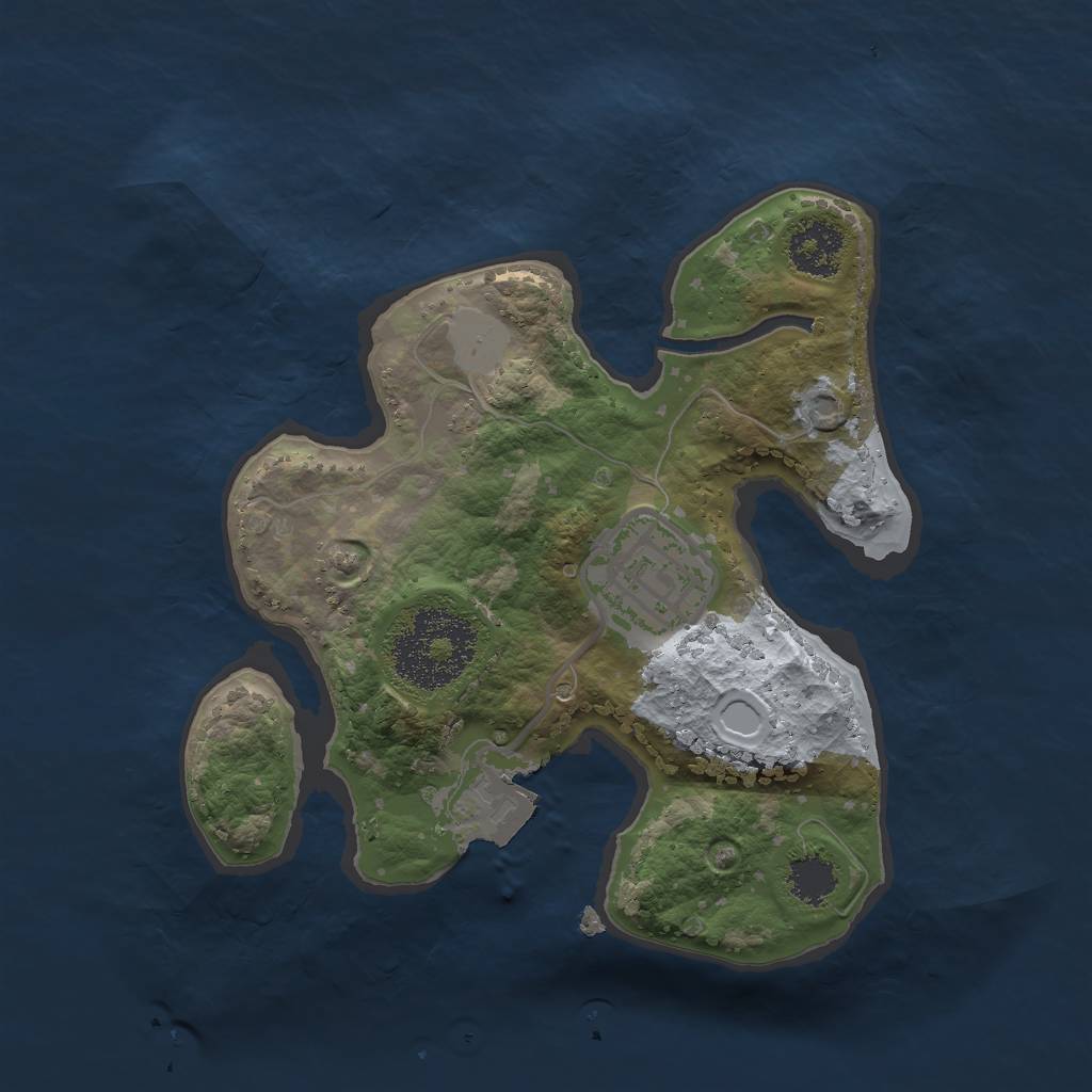 Rust Map: Procedural Map, Size: 2000, Seed: 31923, 4 Monuments
