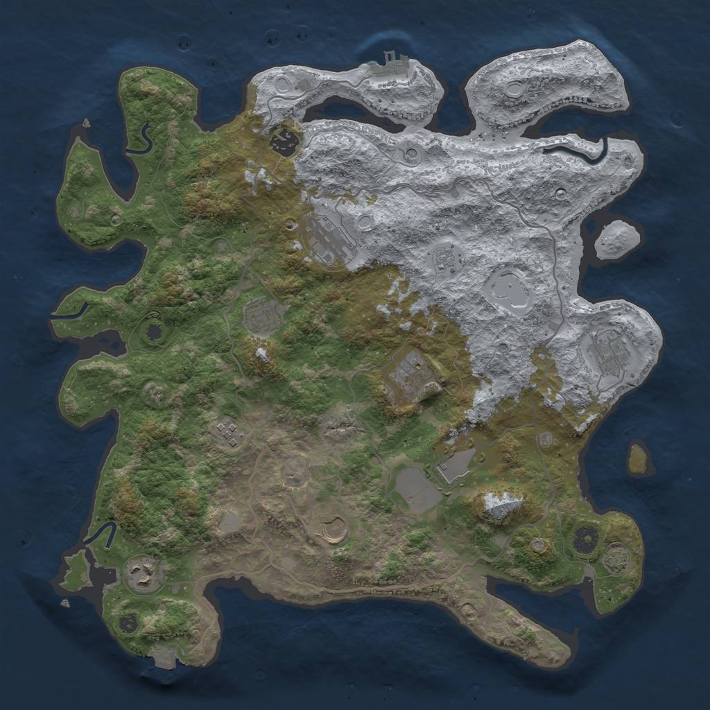 Rust Map: Procedural Map, Size: 4000, Seed: 94561791, 16 Monuments