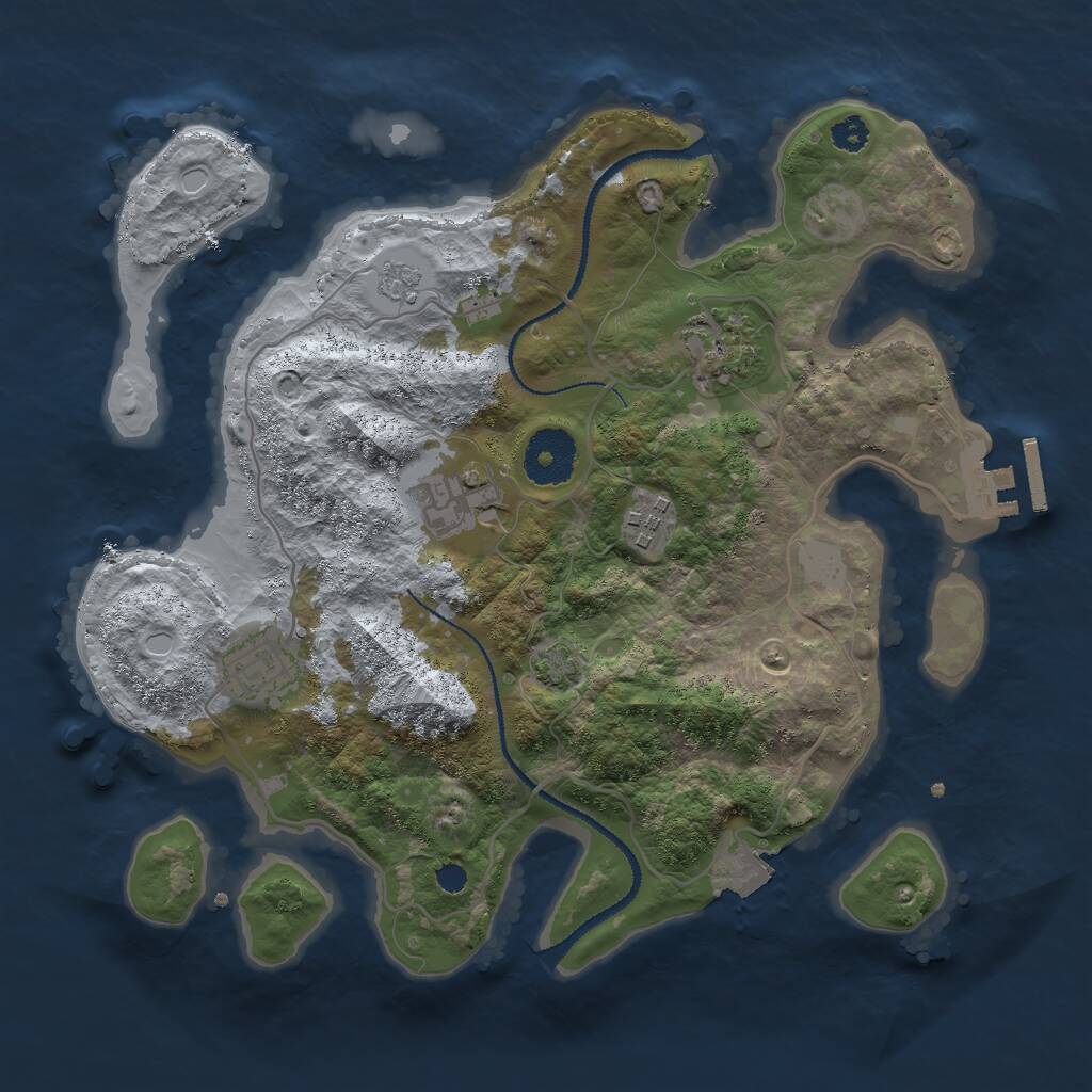 Rust Map: Procedural Map, Size: 3000, Seed: 1503946997, 8 Monuments