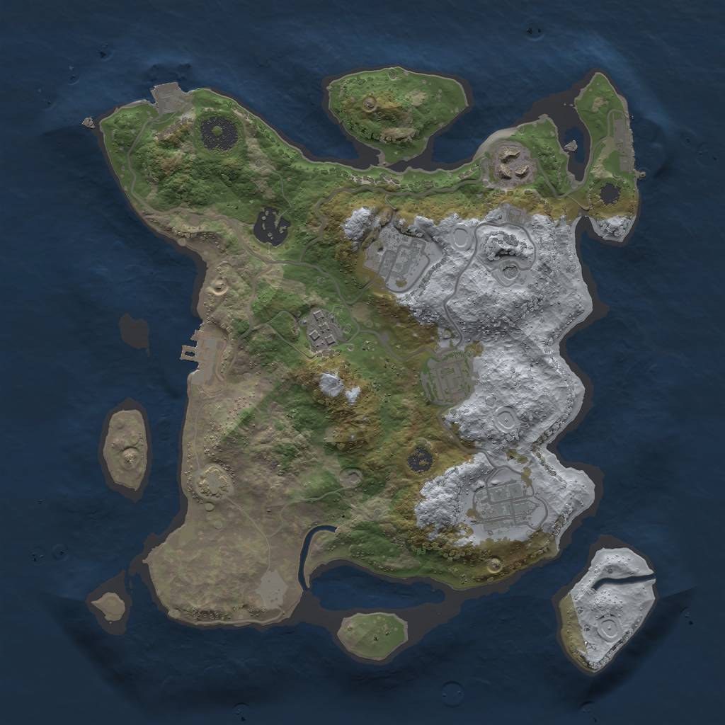 Rust Map: Procedural Map, Size: 3000, Seed: 52562454, 13 Monuments