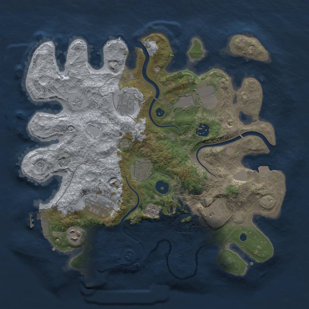 Rust Map: Procedural Map, Size: 3500, Seed: 2662, 14 Monuments