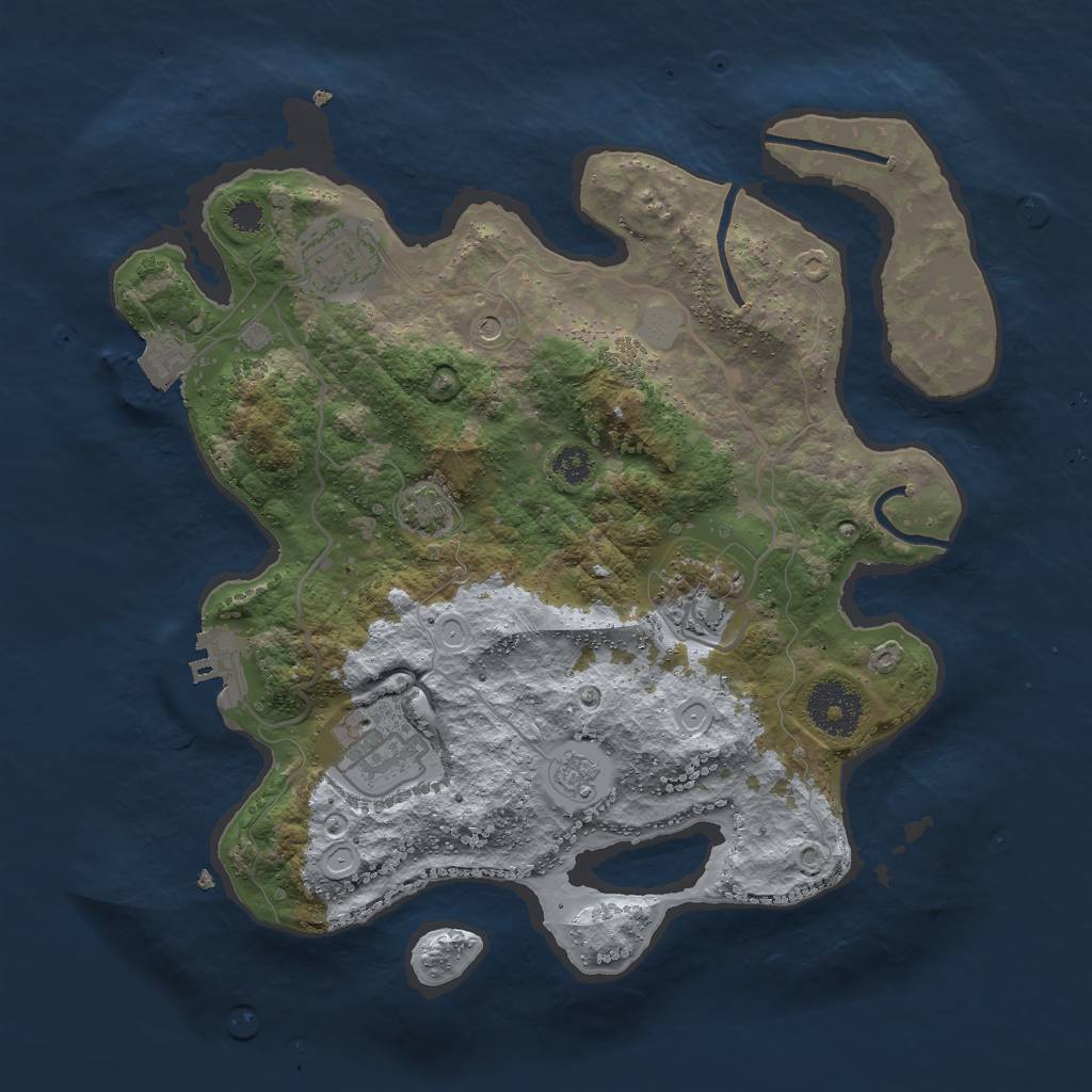 Rust Map: Procedural Map, Size: 3000, Seed: 1264876724, 10 Monuments