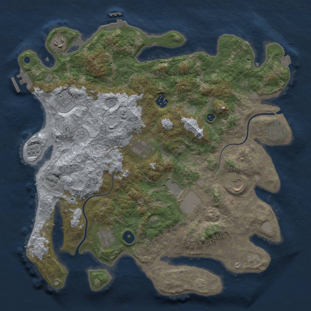 Rust Map: Procedural Map, Size: 3950, Seed: 88201653, 15 Monuments