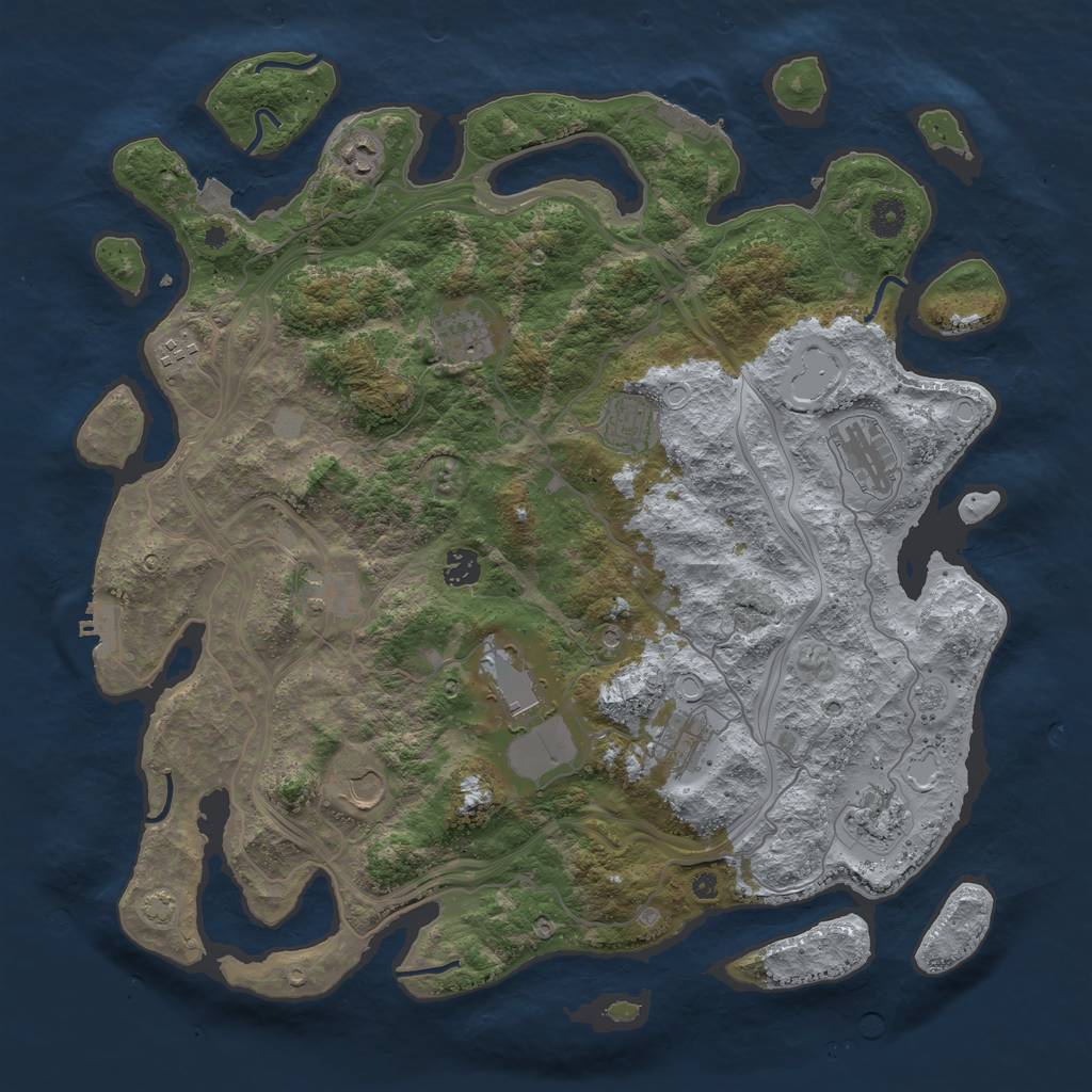 Rust Map: Procedural Map, Size: 4250, Seed: 1480249844, 19 Monuments