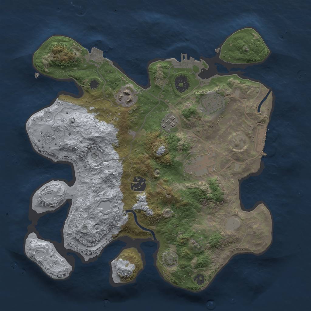 Rust Map: Procedural Map, Size: 3000, Seed: 7699, 13 Monuments