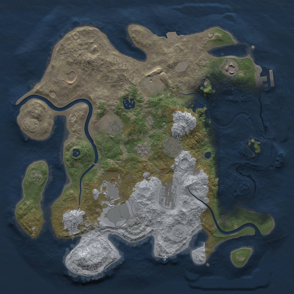 Rust Map: Procedural Map, Size: 3500, Seed: 815341447, 15 Monuments