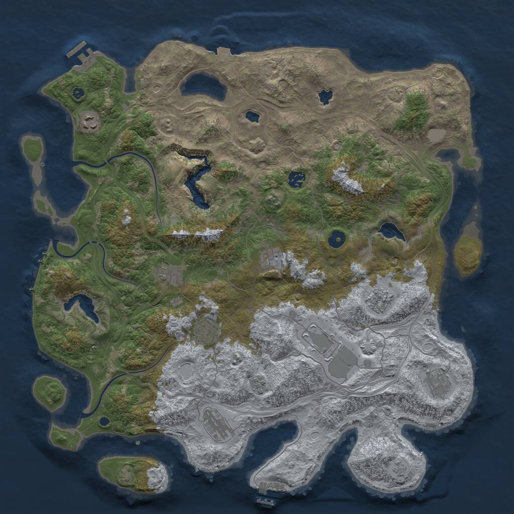 Rust Map: Procedural Map, Size: 4500, Seed: 426587260, 16 Monuments