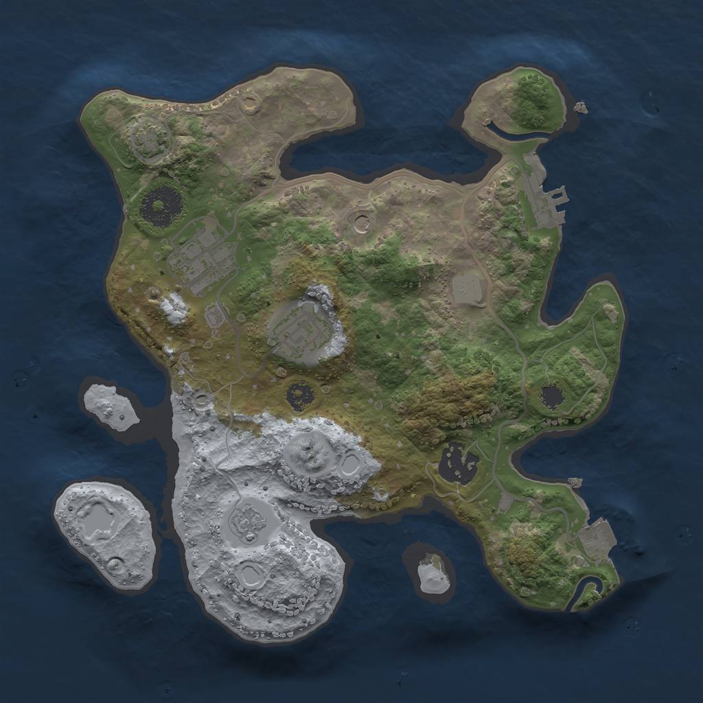 Rust Map: Procedural Map, Size: 2600, Seed: 13604735, 10 Monuments
