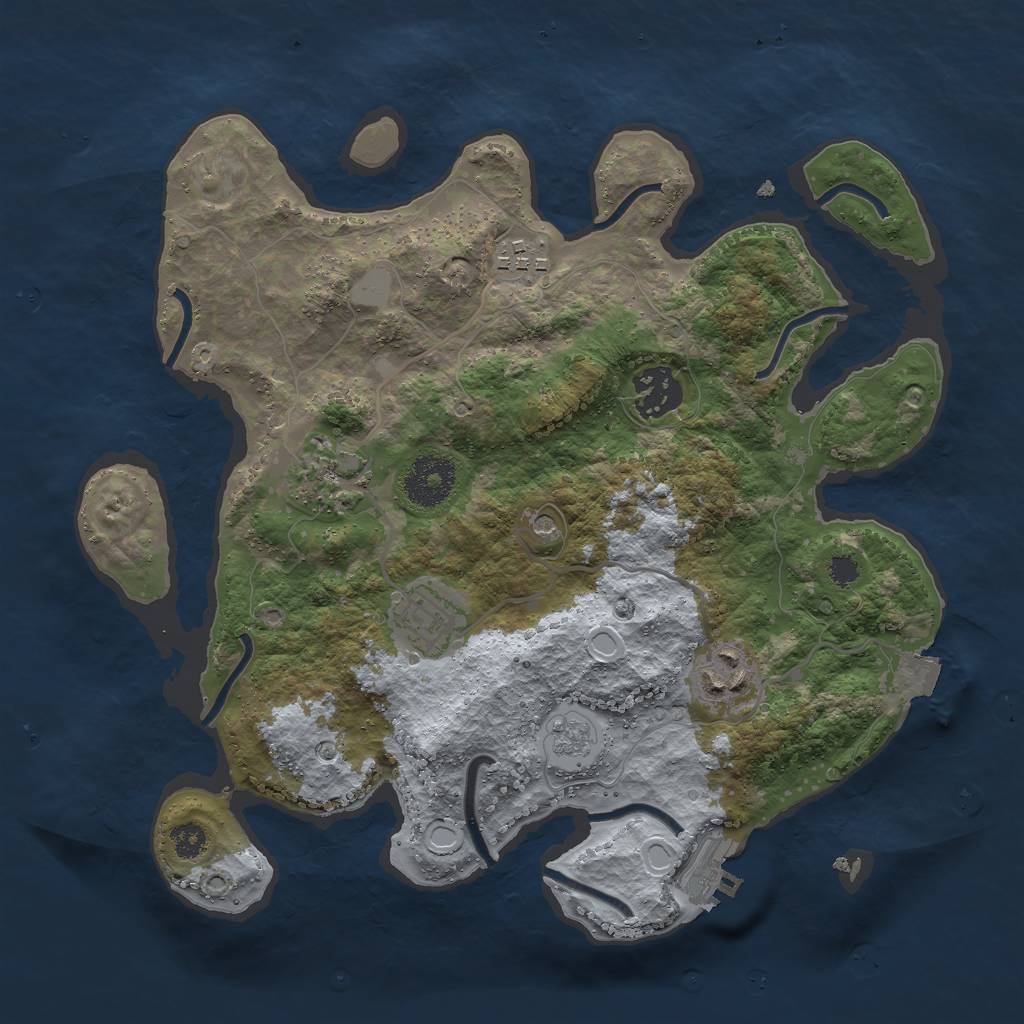 Rust Map: Procedural Map, Size: 3000, Seed: 25336, 11 Monuments