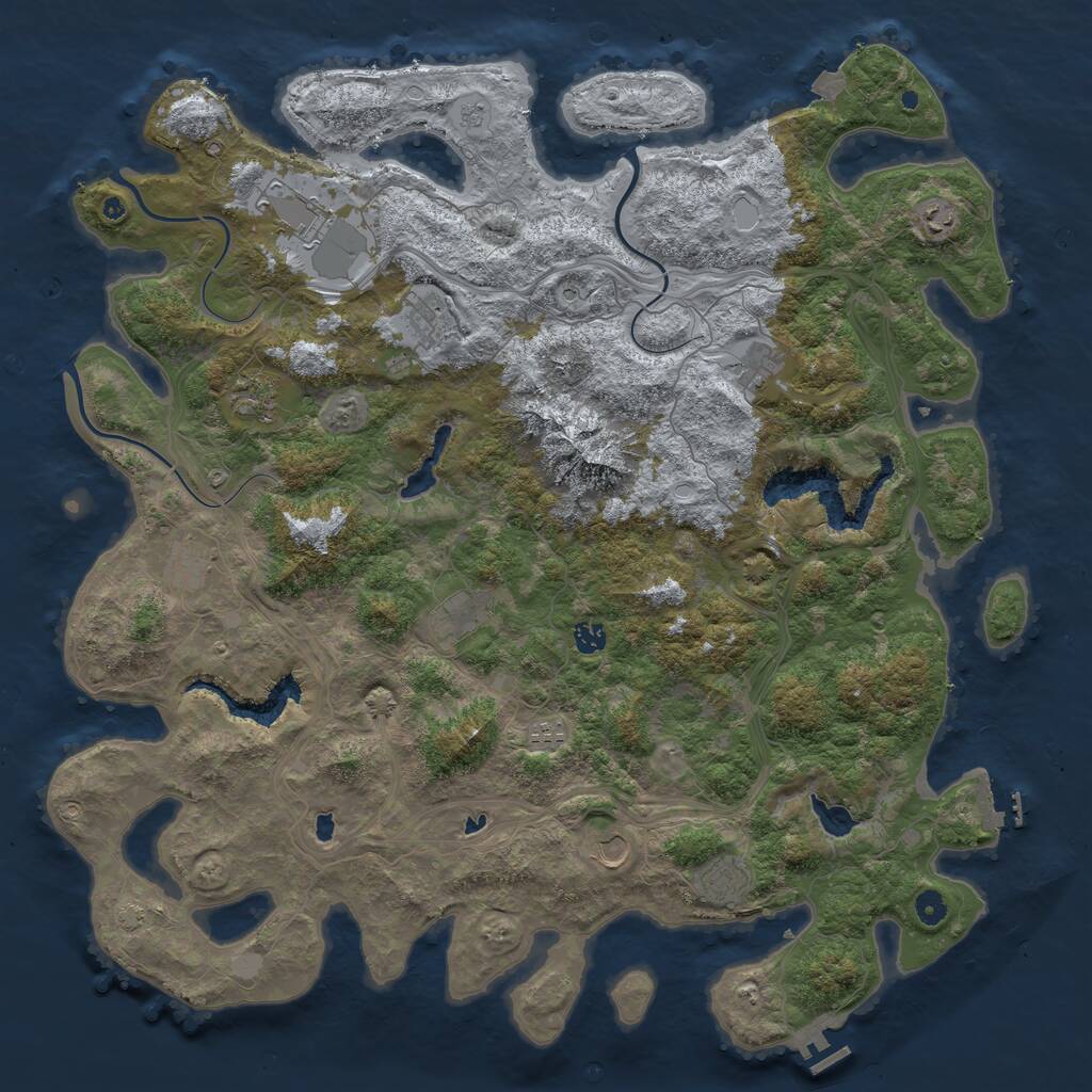 Rust Map: Procedural Map, Size: 5000, Seed: 39750109, 17 Monuments