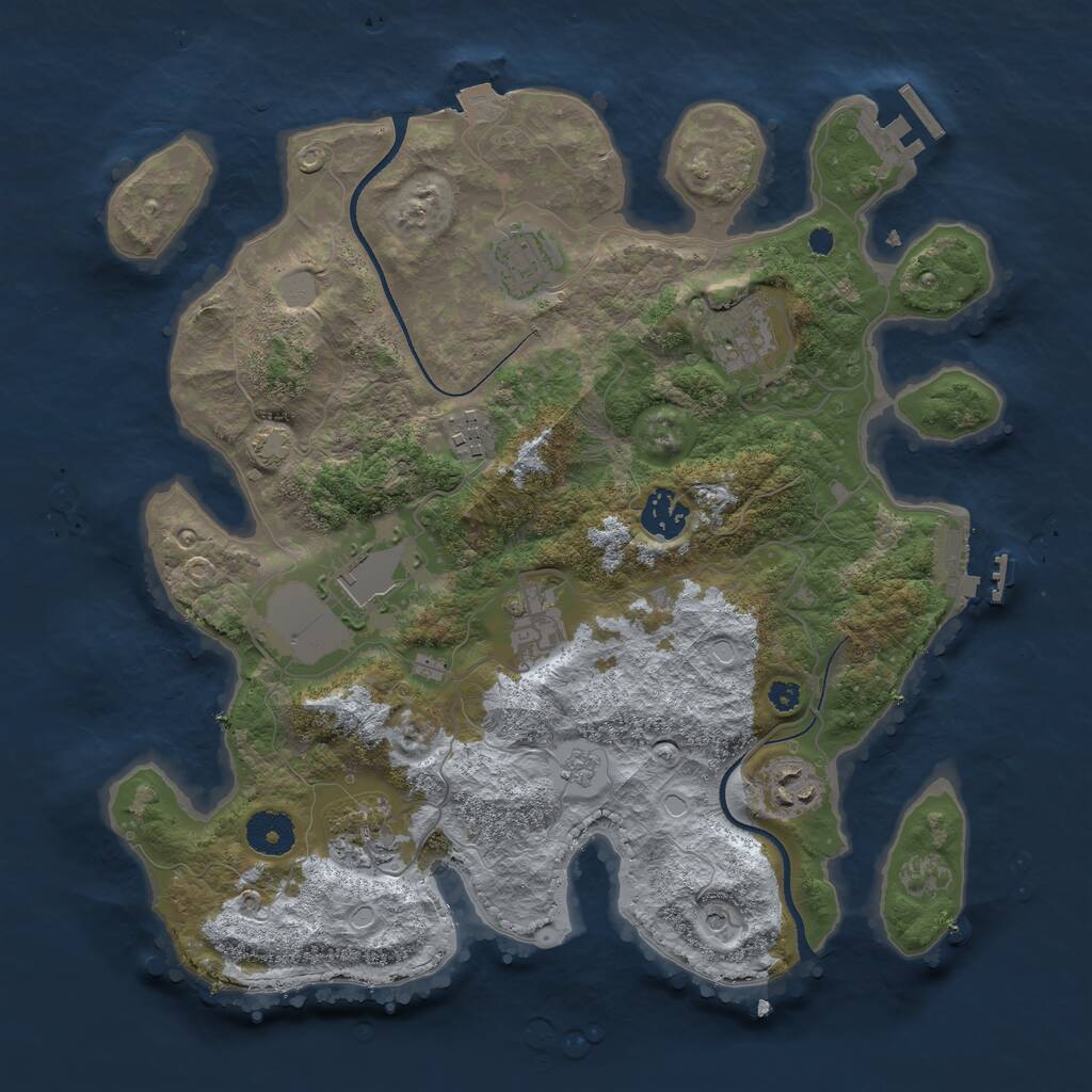 Rust Map: Procedural Map, Size: 3500, Seed: 1472458101, 14 Monuments