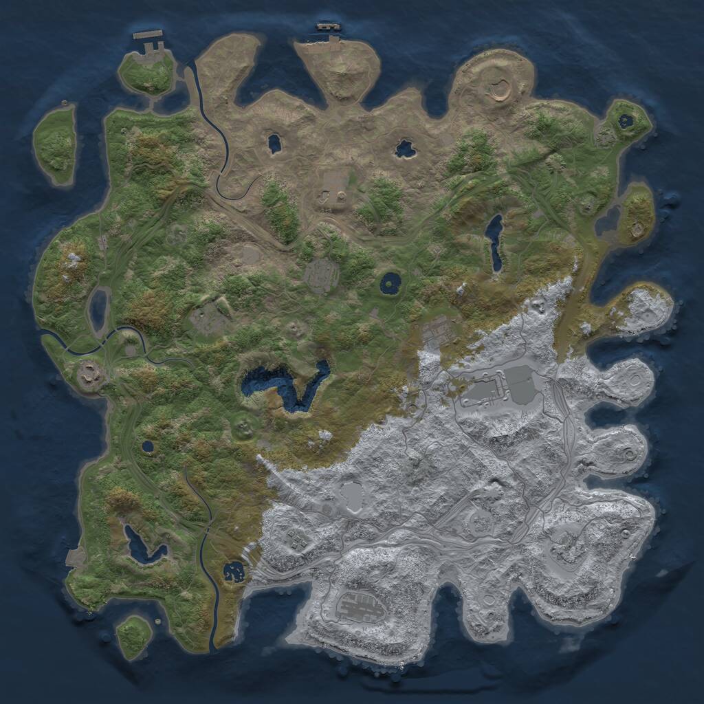 Rust Map: Procedural Map, Size: 4850, Seed: 121312576, 17 Monuments