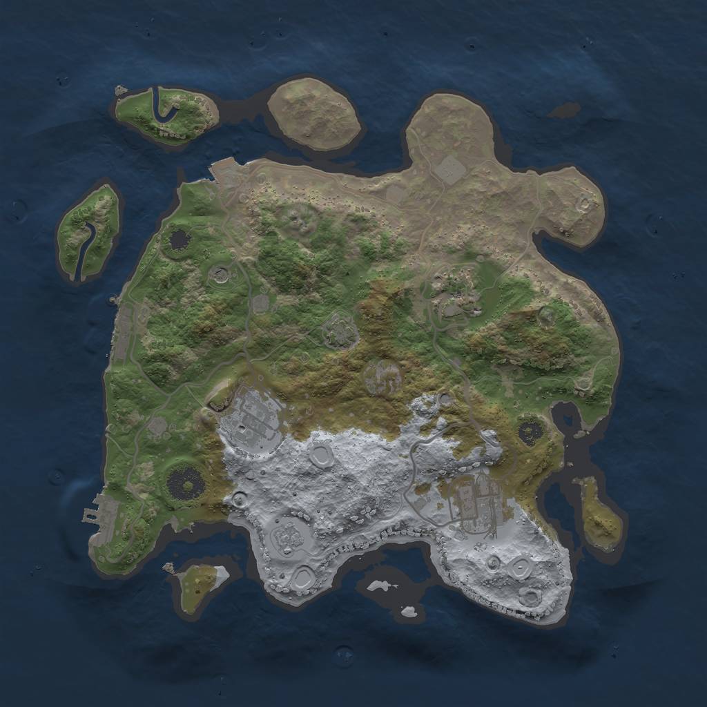 Rust Map: Procedural Map, Size: 3000, Seed: 26991, 11 Monuments