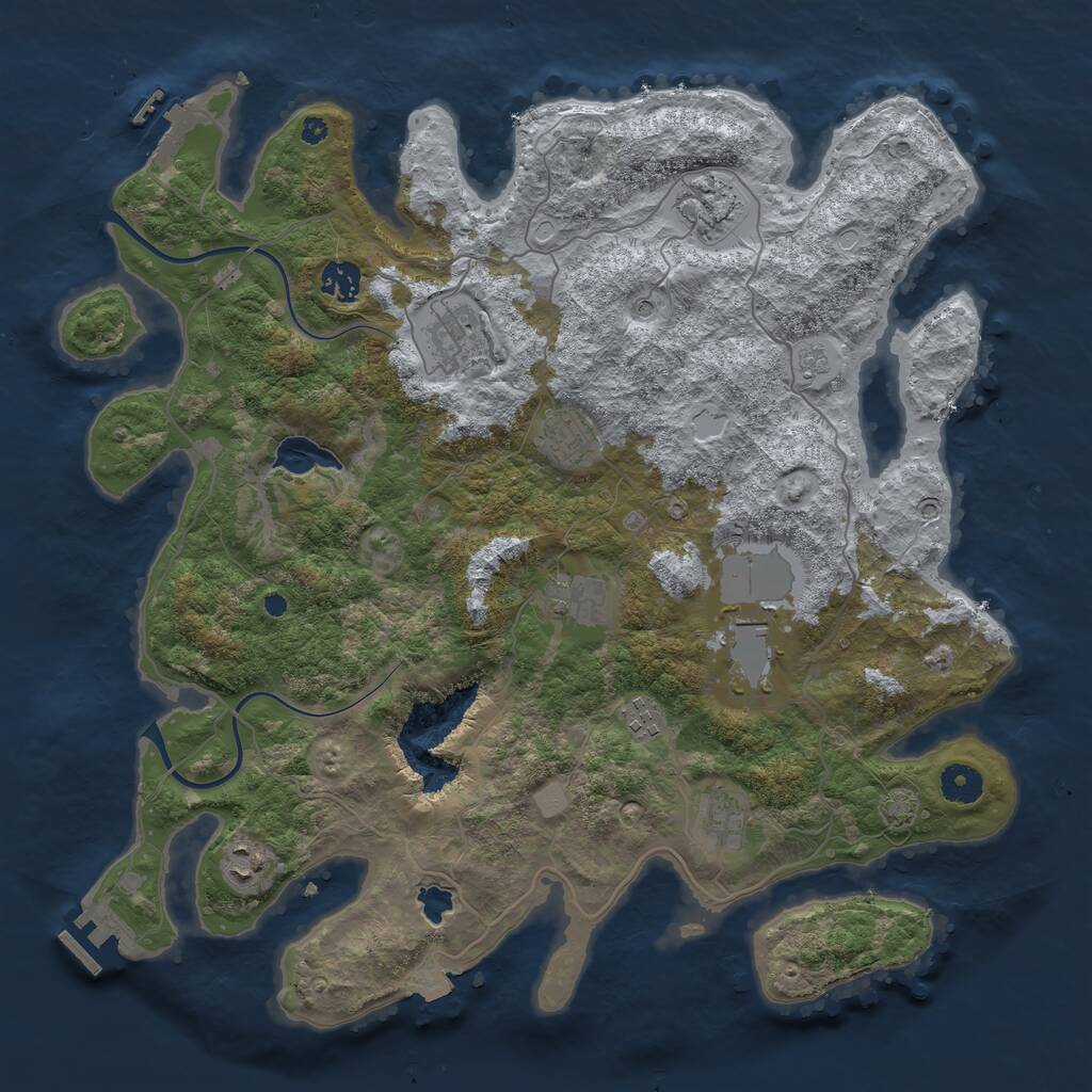 Rust Map: Procedural Map, Size: 4000, Seed: 3190, 15 Monuments