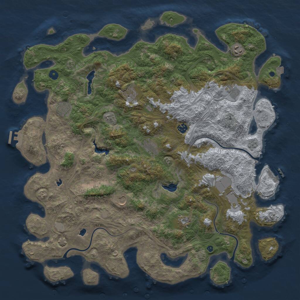 Rust Map: Procedural Map, Size: 4800, Seed: 1011688571, 16 Monuments