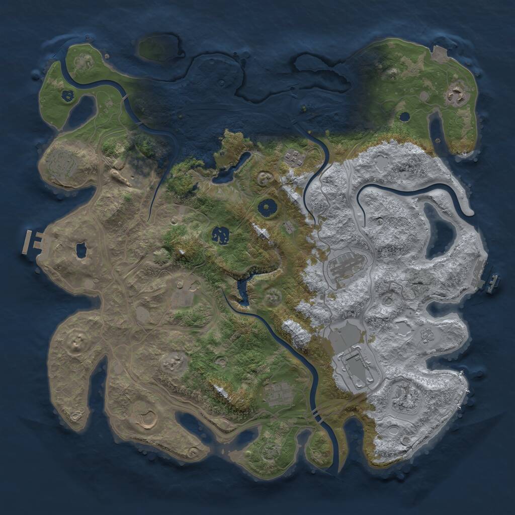 Rust Map: Procedural Map, Size: 4250, Seed: 39712, 17 Monuments