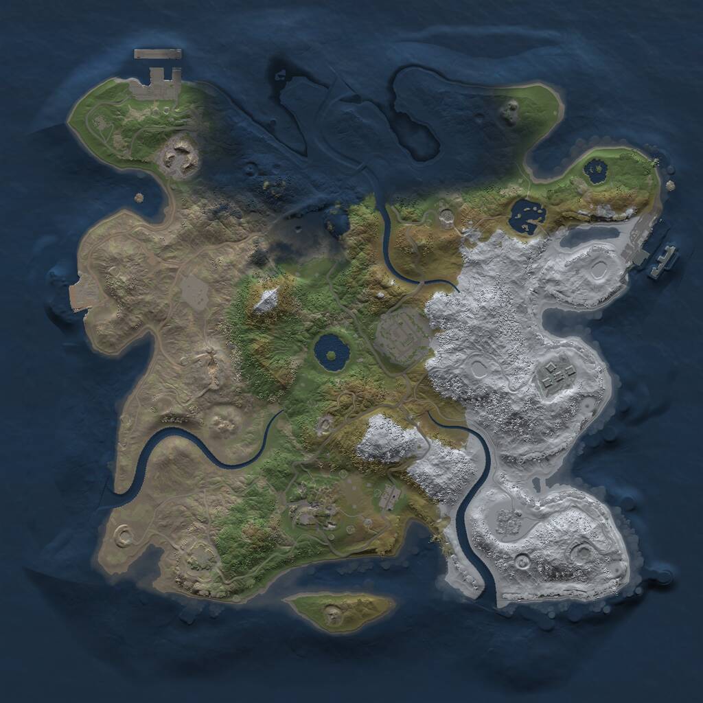 Rust Map: Procedural Map, Size: 3000, Seed: 235099230, 12 Monuments