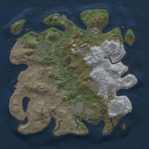 Thumbnail Rust Map: Procedural Map, Size: 3600, Seed: 84025, 17 Monuments