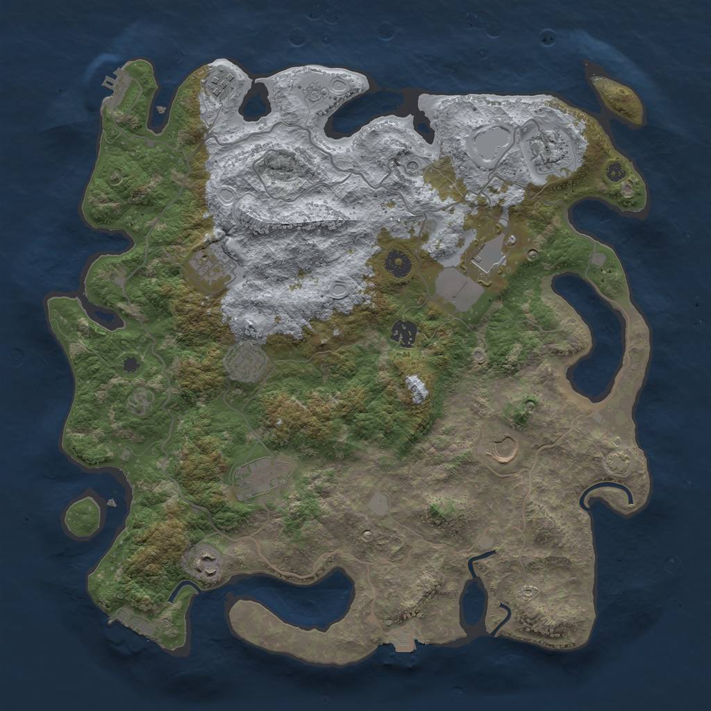 Rust Map: Procedural Map, Size: 4000, Seed: 1630822253, 17 Monuments