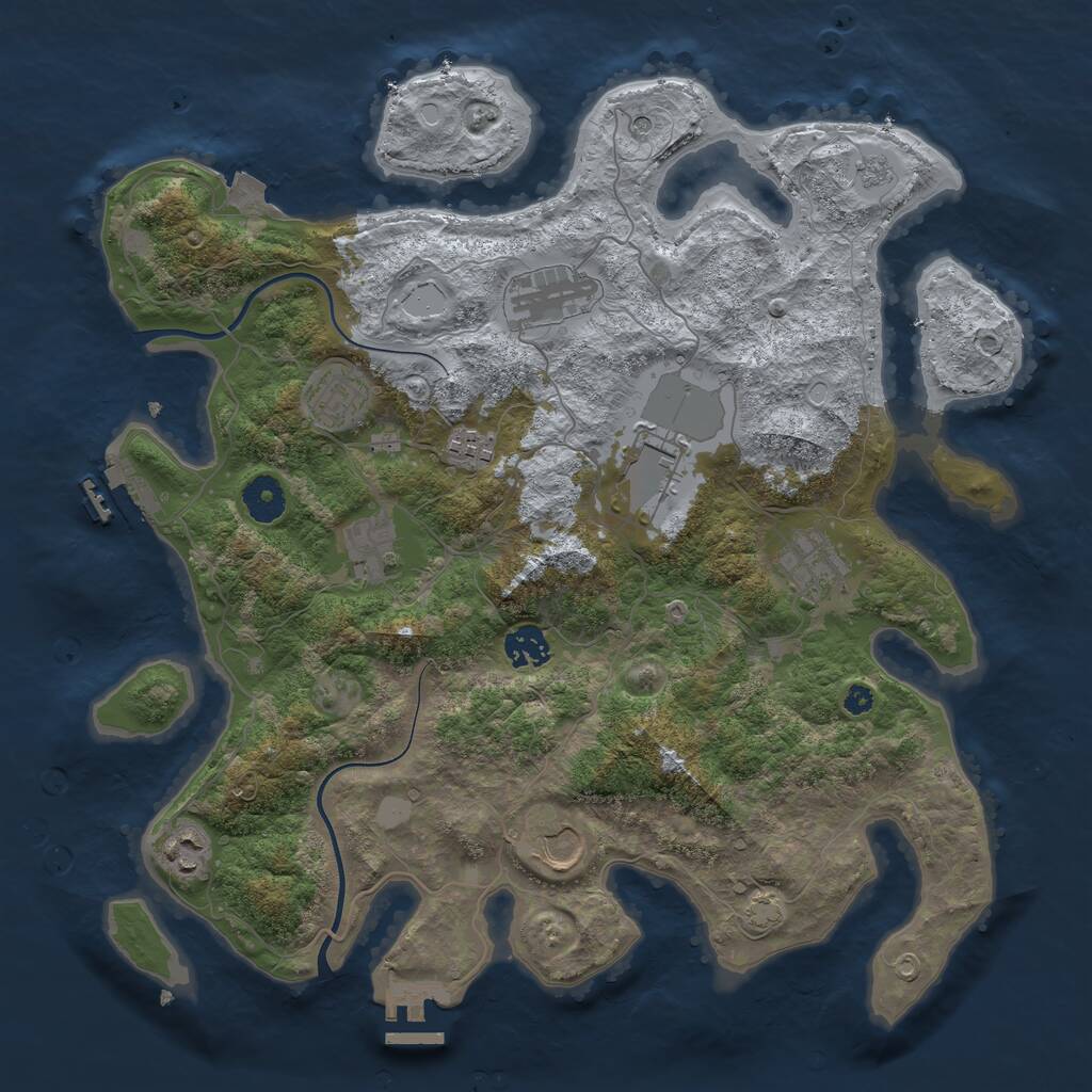 Rust Map: Procedural Map, Size: 3750, Seed: 26640, 15 Monuments