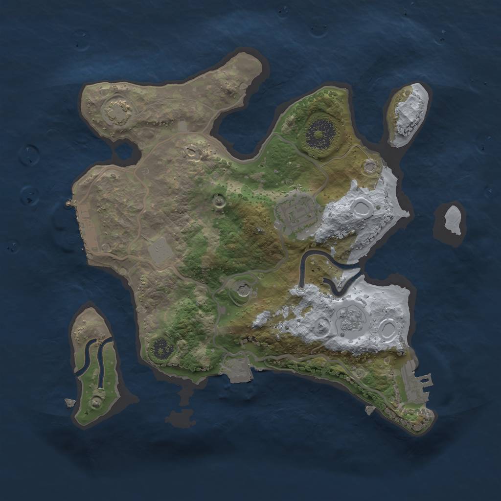 Rust Map: Procedural Map, Size: 2500, Seed: 1600, 9 Monuments
