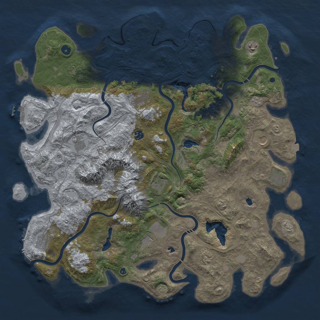 Rust Map: Procedural Map, Size: 5000, Seed: 708344974, 17 Monuments