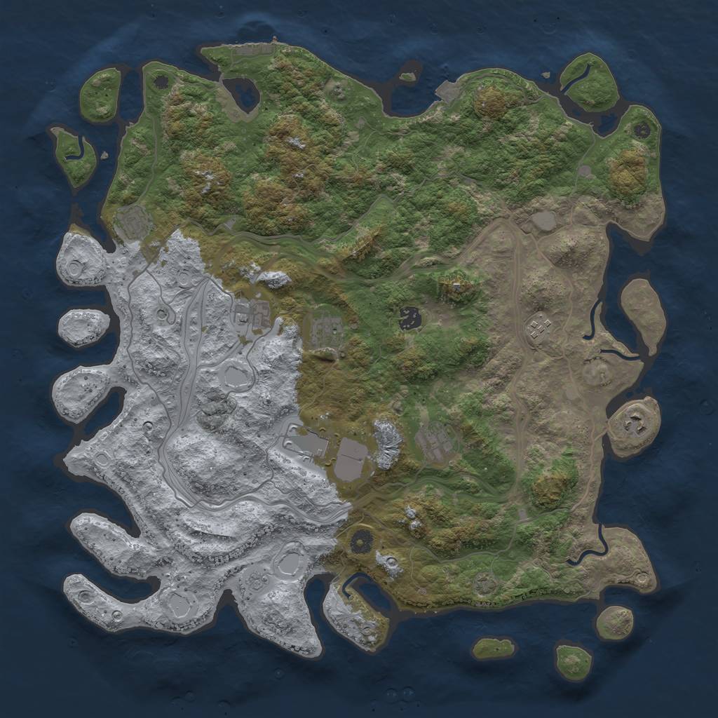 Rust Map: Procedural Map, Size: 4500, Seed: 16324354, 15 Monuments