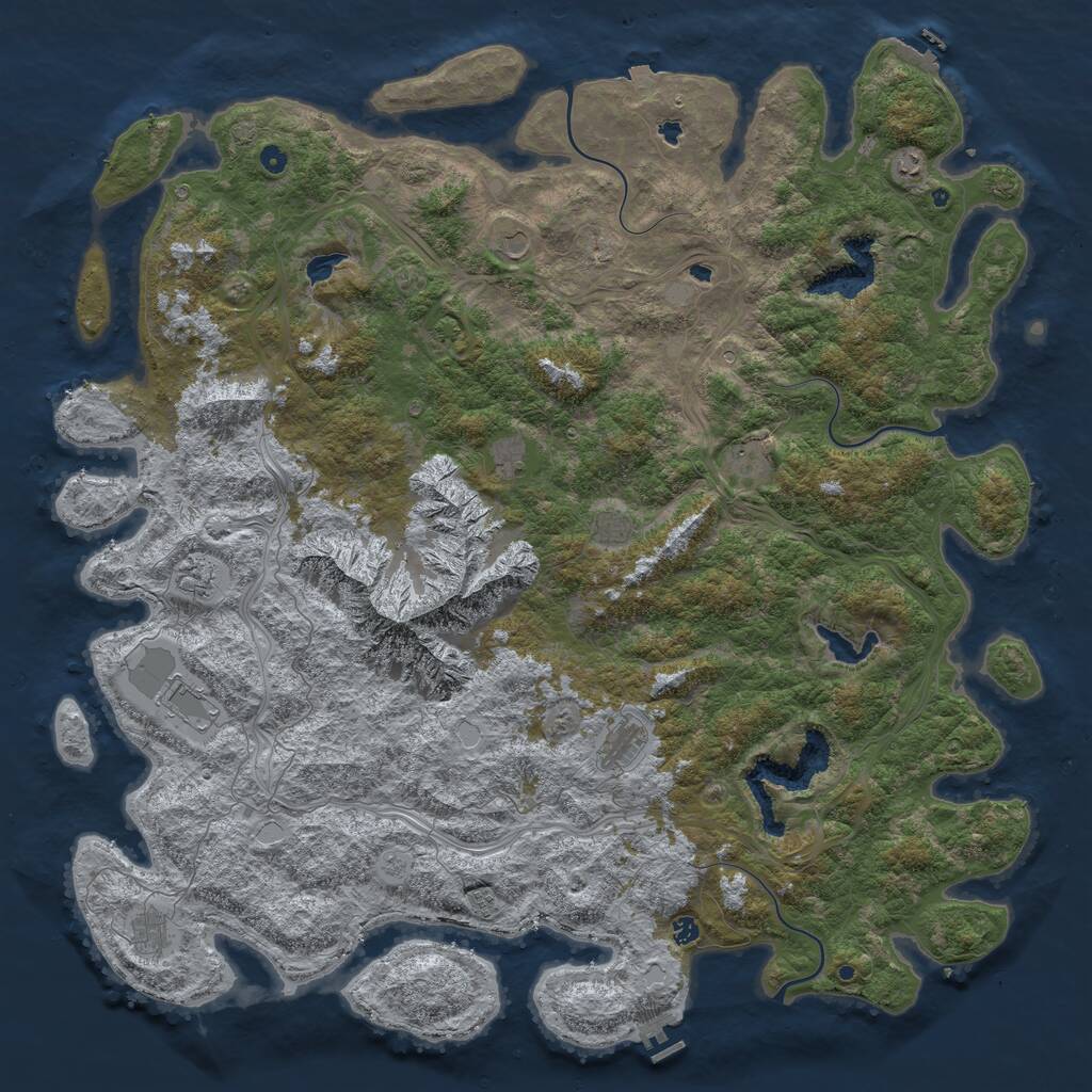 Rust Map: Procedural Map, Size: 6000, Seed: 2035748923, 17 Monuments