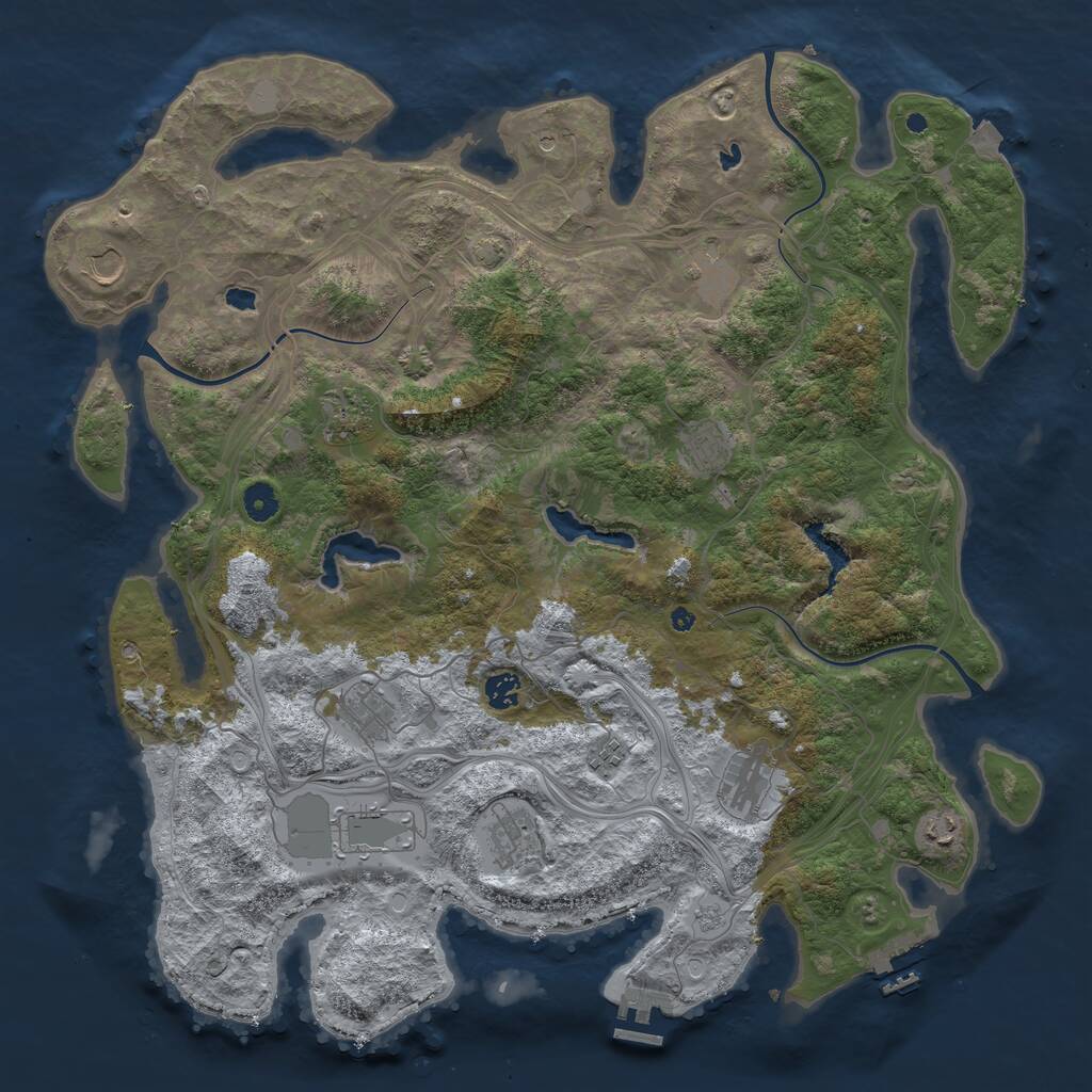 Rust Map: Procedural Map, Size: 4500, Seed: 1904913934, 17 Monuments