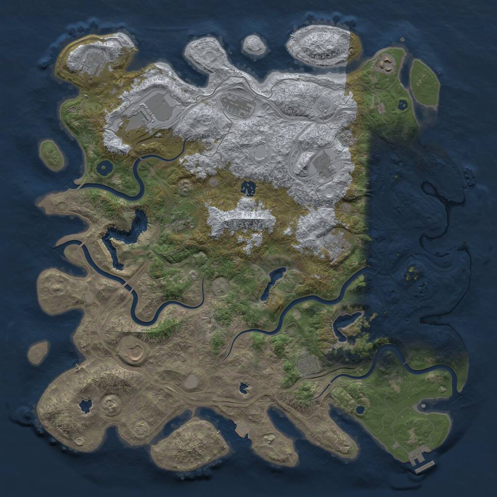 Rust Map: Procedural Map, Size: 4800, Seed: 921185581, 17 Monuments