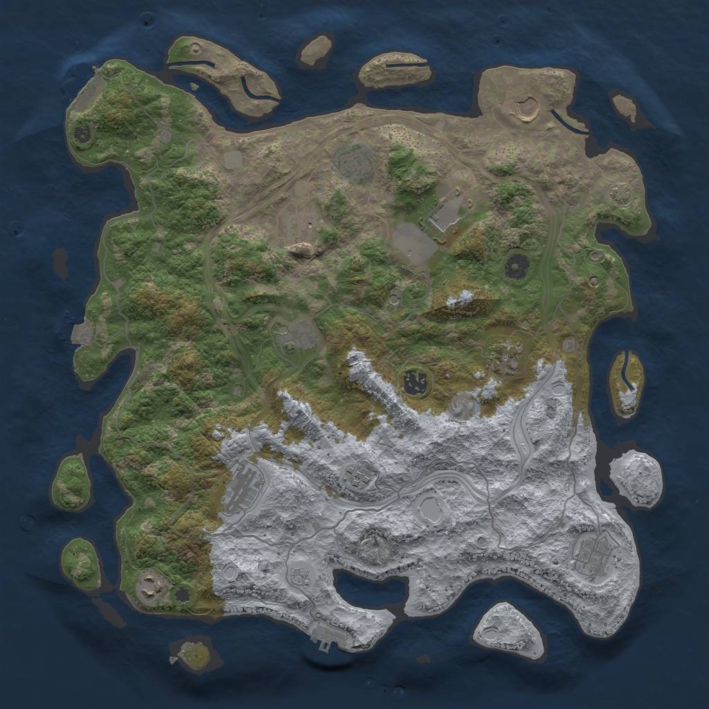 Rust Map: Procedural Map, Size: 4250, Seed: 1685241971, 19 Monuments